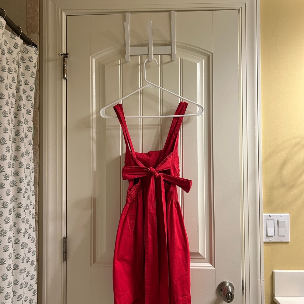 Free People Red Ruched Mini Sundress - Picture 3 of 3